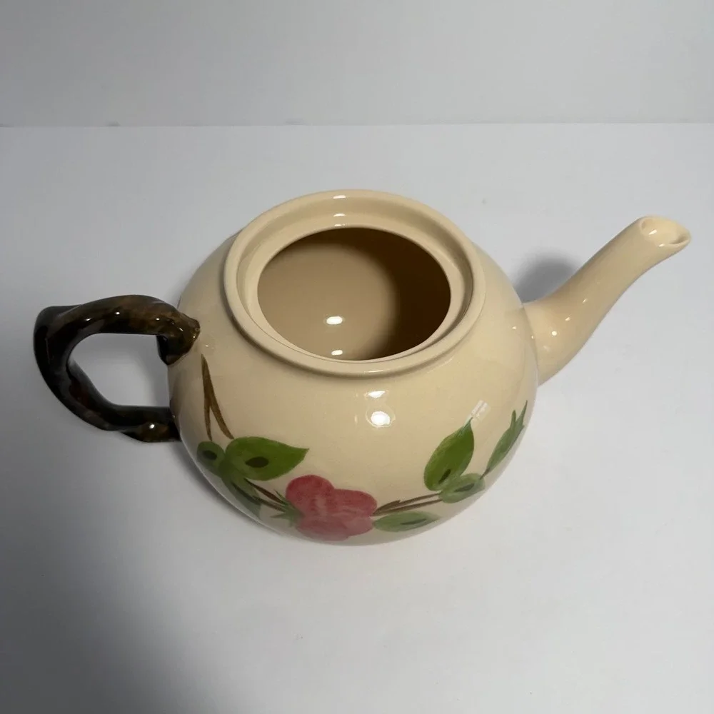 Franciscan Desert Rose Teapot with Lid Hand Painted Made in USA Vintage Ceramic